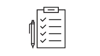 Outline of checklist with pen