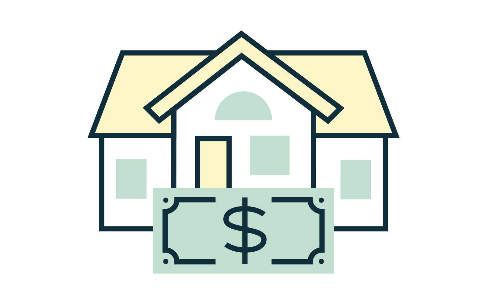 Animated image of house on top of a dollar