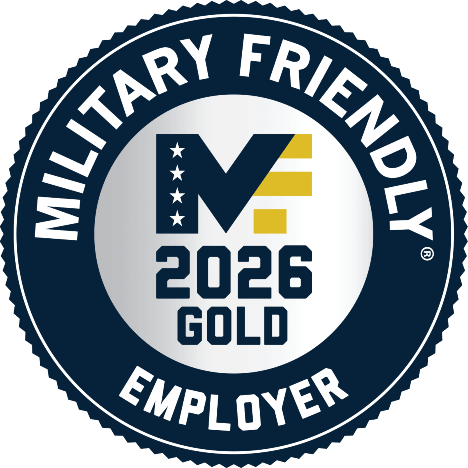 Military Friendly 2026 Gold Employer badge