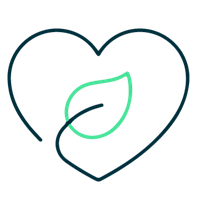 Drawn heart with leaf inside